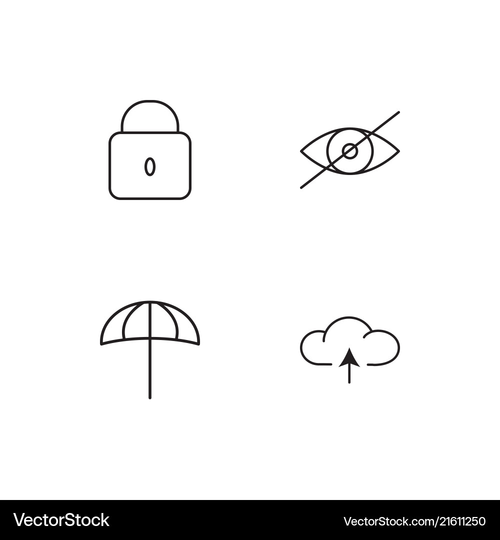 Web linear icons set simple outline vector image