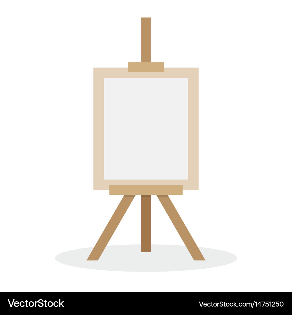 Wooden Easel with Blank Canvas Vector Image