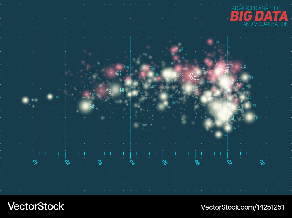 Abstract colorful big data point vector image