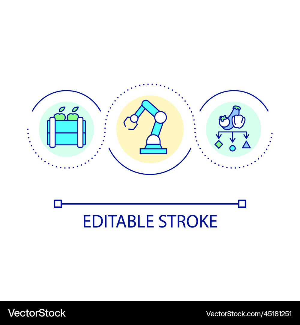 Automated harvesting robots loop concept icon Vector Image