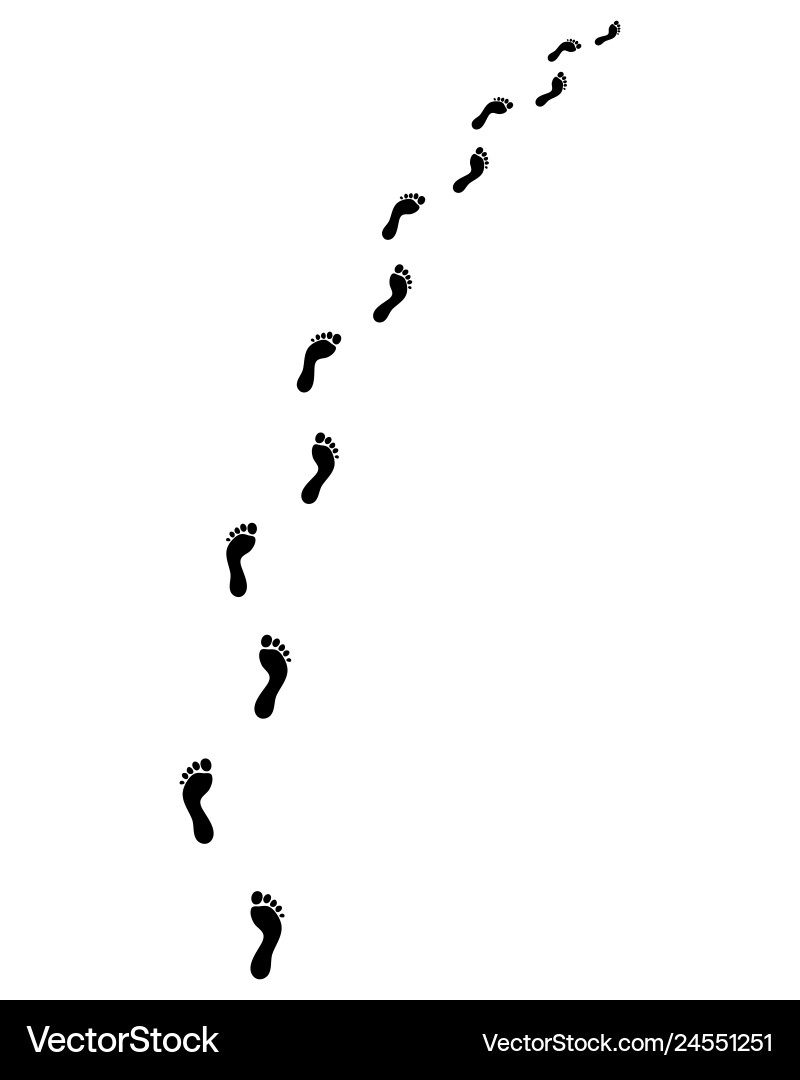 Barefoot Footprints Trail Vector Image