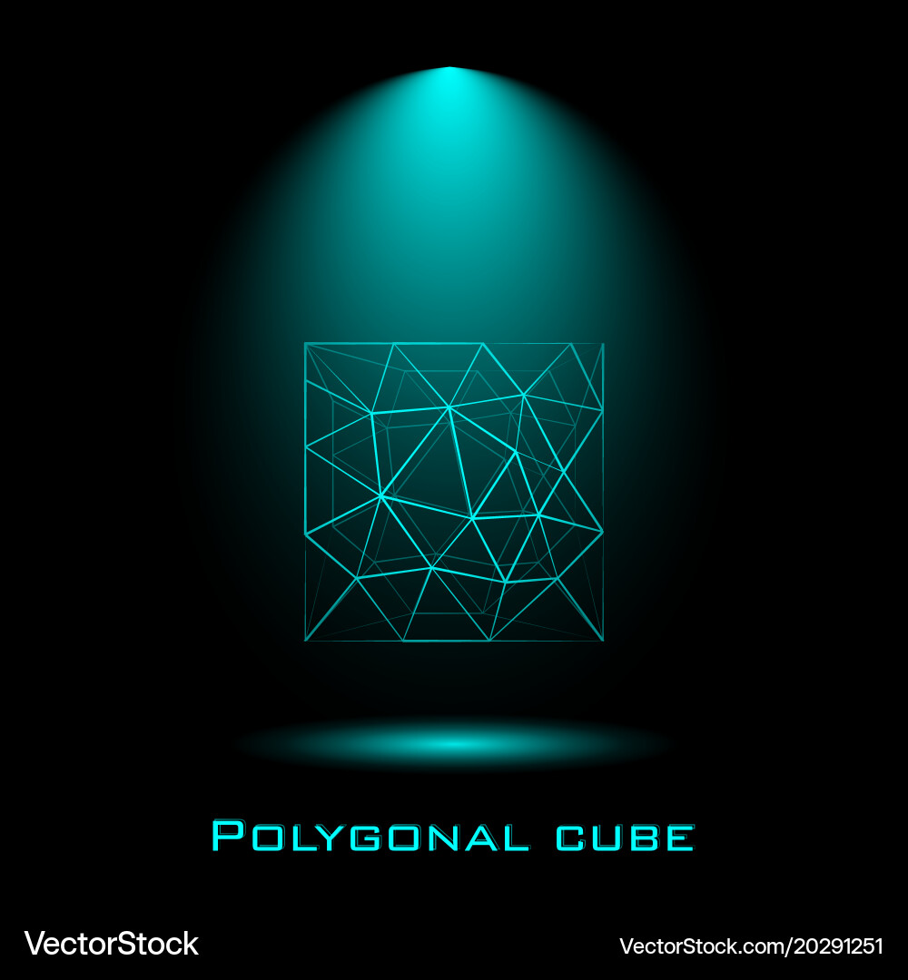 Cube lines molecular lattice geometric shape Vector Image