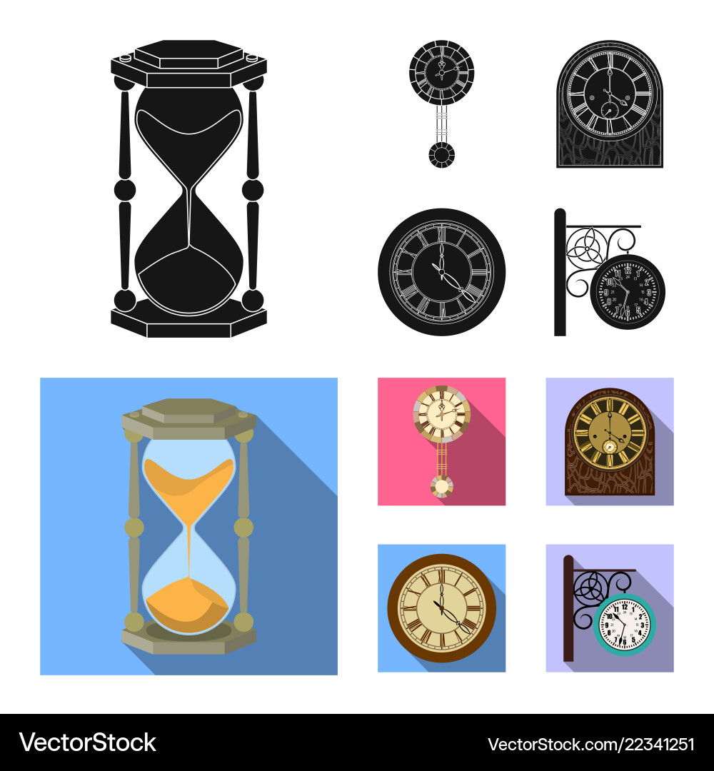 Design of clock and time symbol collection Design of clock and time symbol collection vector image