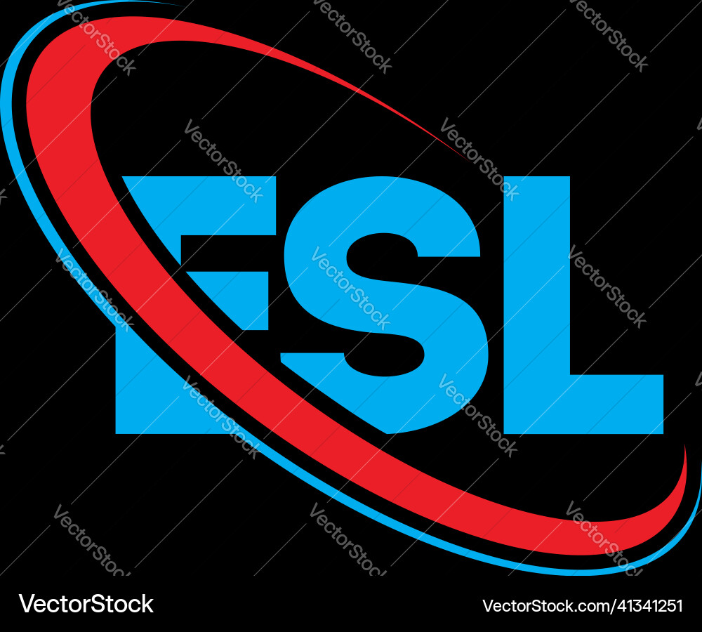 Esl Logo Buchstaben Design Esl Logo Buchstaben Design vektorbild