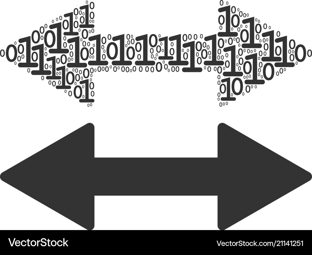 Exchange arrows composition of binary digits vector image