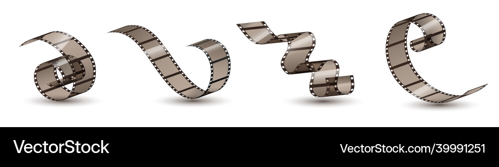 Film strip reel movie icon set cinema Film strip reel movie icon set cinema vector image