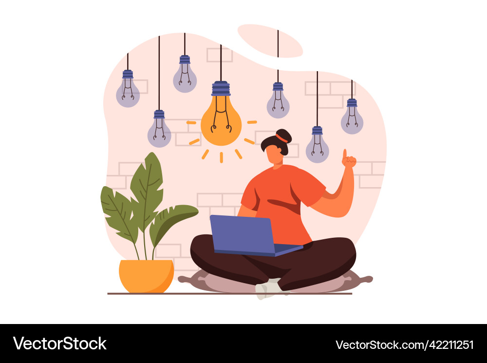 Finding ideas web concept in flat design Finding ideas web concept in flat design vector image