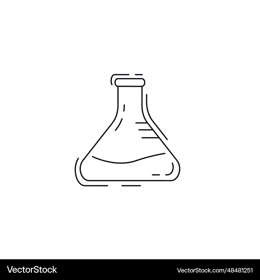 Flask line icon thin Vector Image