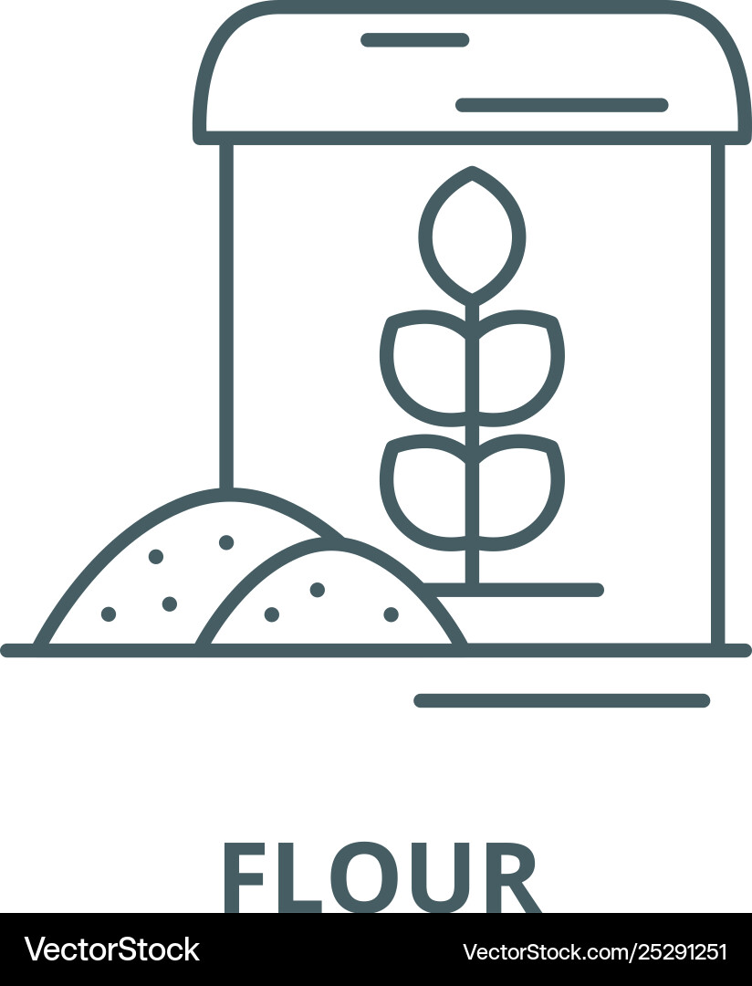 Flour line icon linear concept outline Flour line icon linear concept outline Vector Image