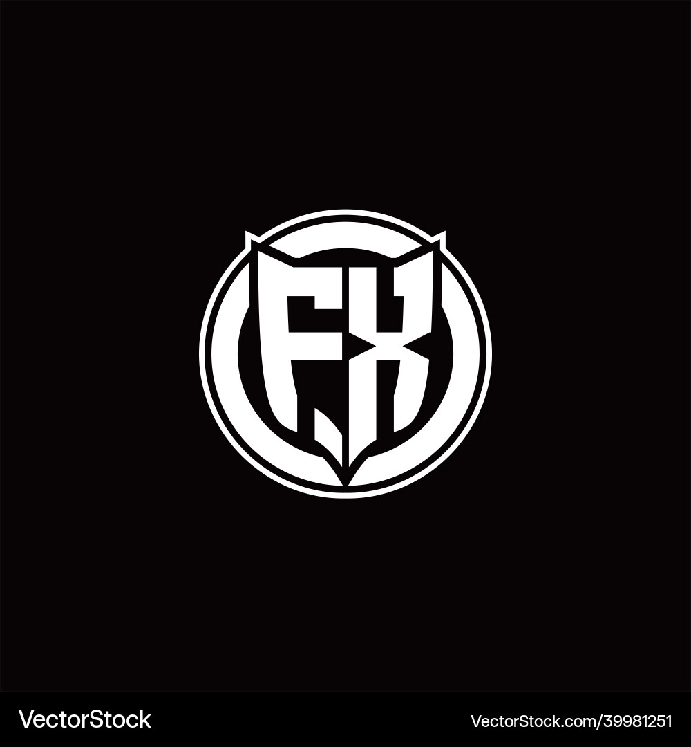 Fx logo monogram with shield and circluar shape Vector Image