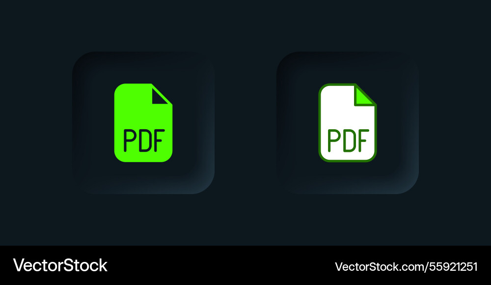 Green pdf file document download button icon Green pdf file document download button icon vector image