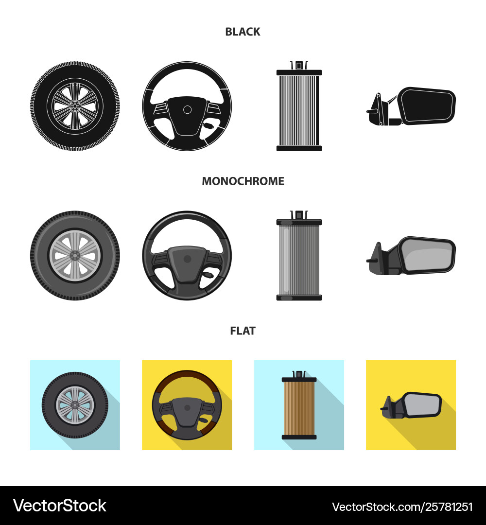 Isolated object auto and part icon set Isolated object auto and part icon set Vector Image