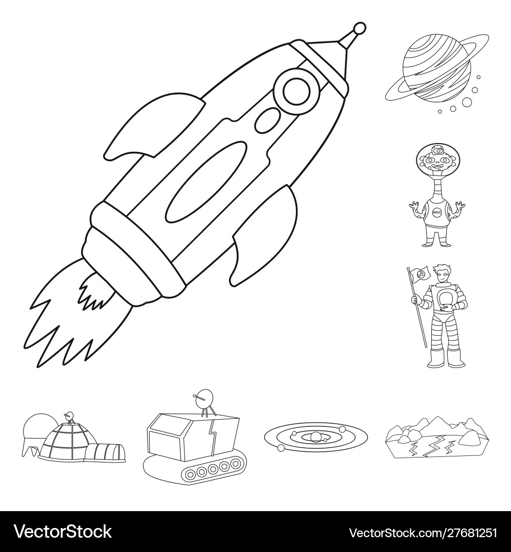 Isolated object space and galaxy symbol set Isolated object space and galaxy symbol set Vector Image