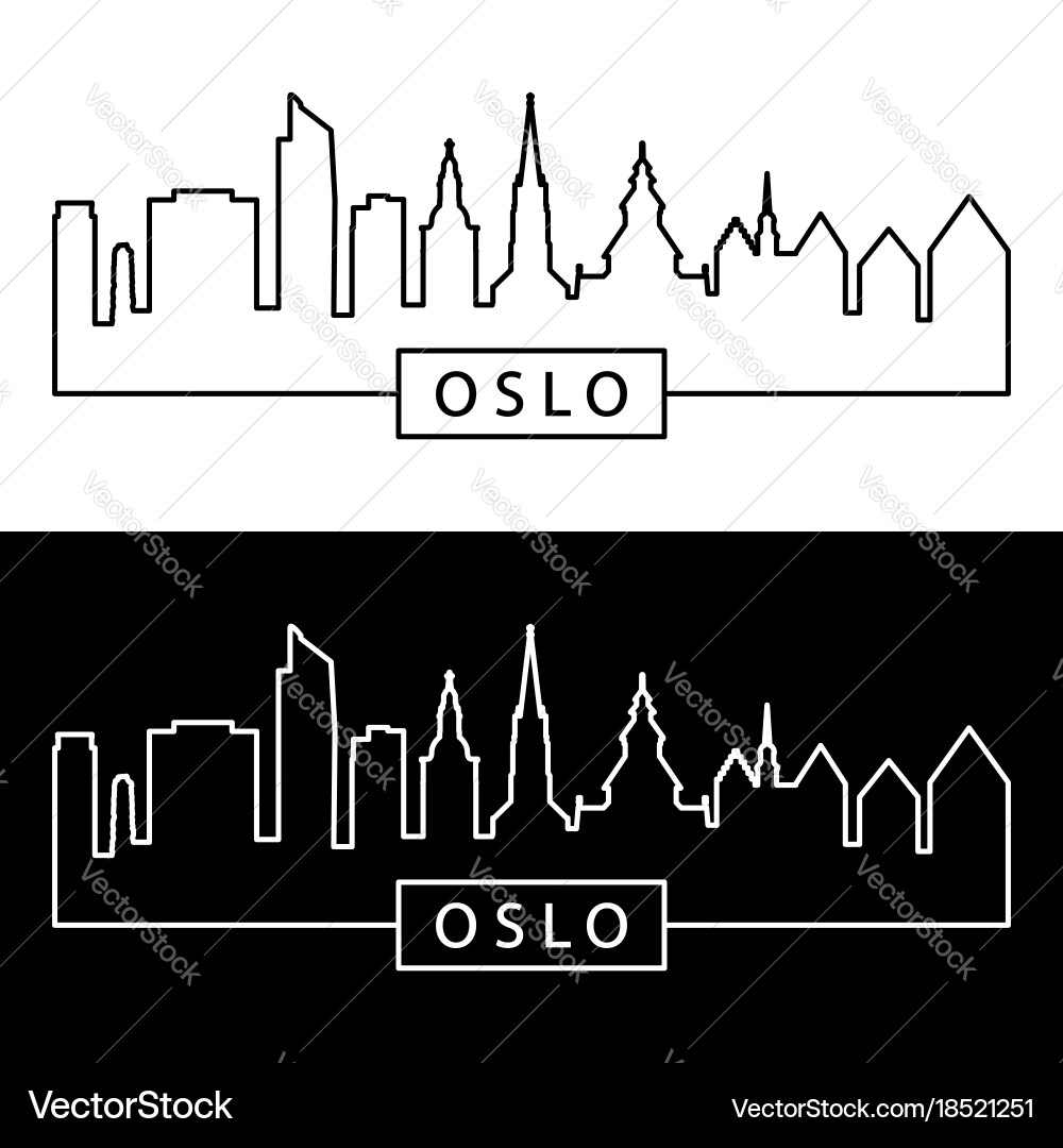 Oslo skyline linear style editable file vector image