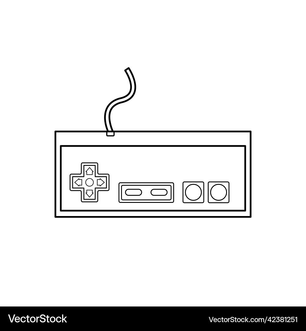 Retro controller classic nes gamepad 80s console vector image