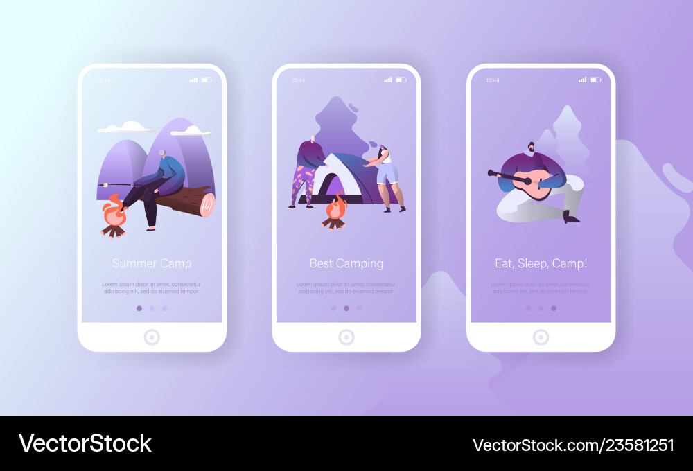 Summer Camping App - Nature Scene Vector Image