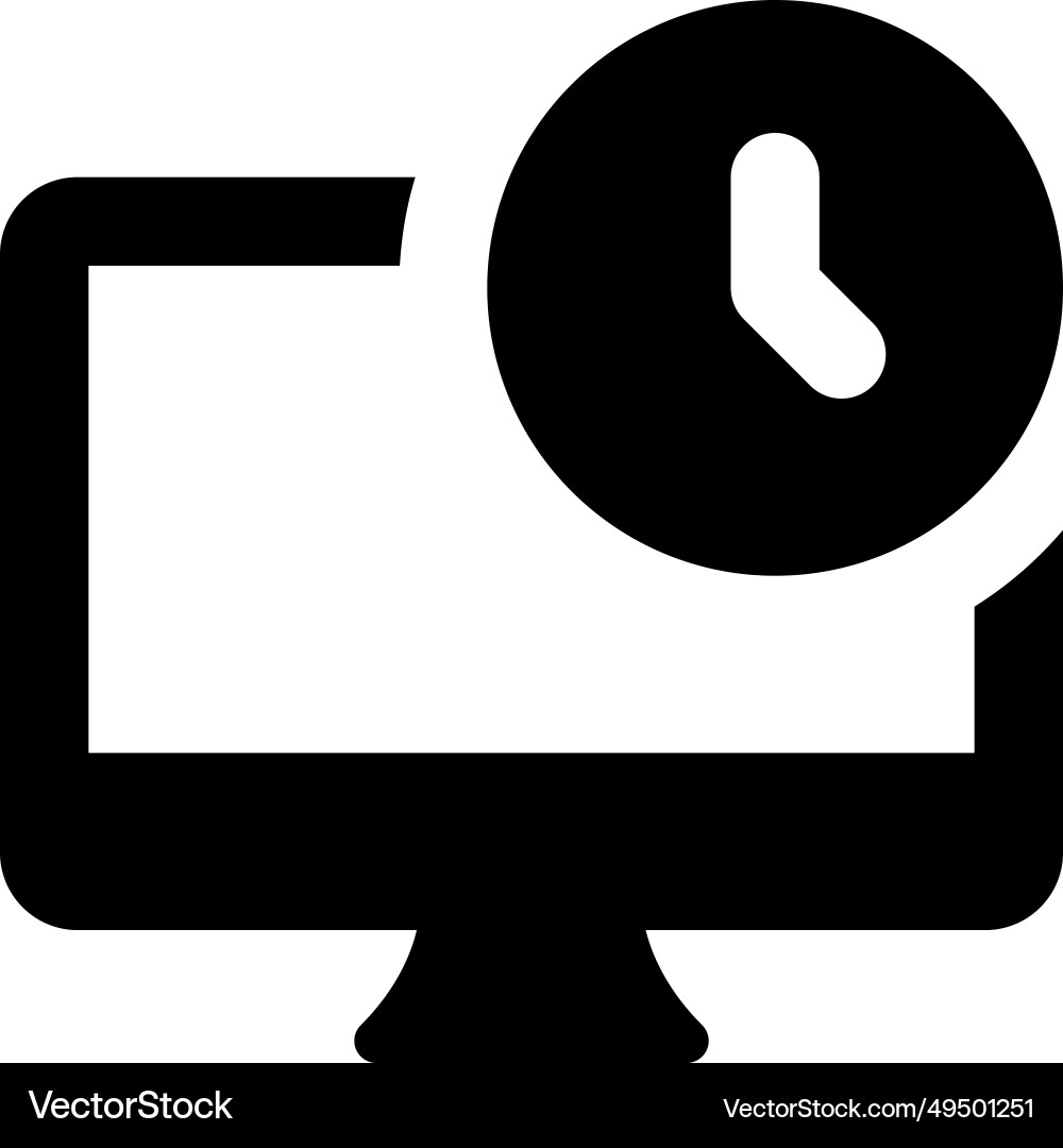 Time displayed on the computer desktop Vector Image