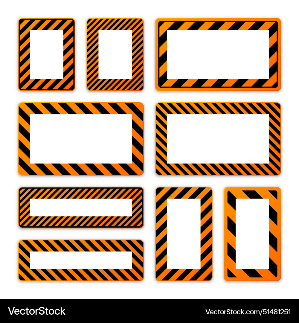 Various blank warning signs with diagonal lines Various blank warning signs with diagonal lines Vector Image