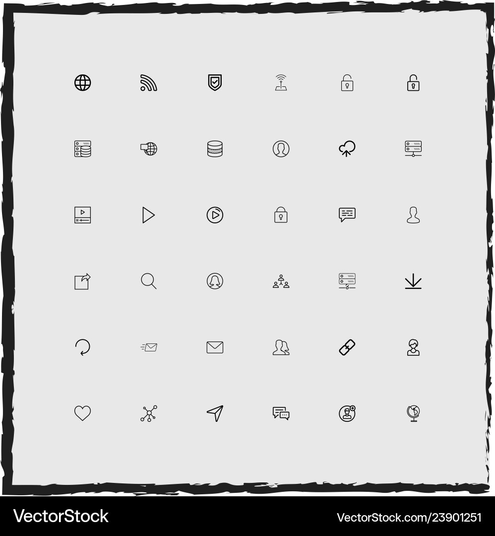 Web simple linear icons set vector image