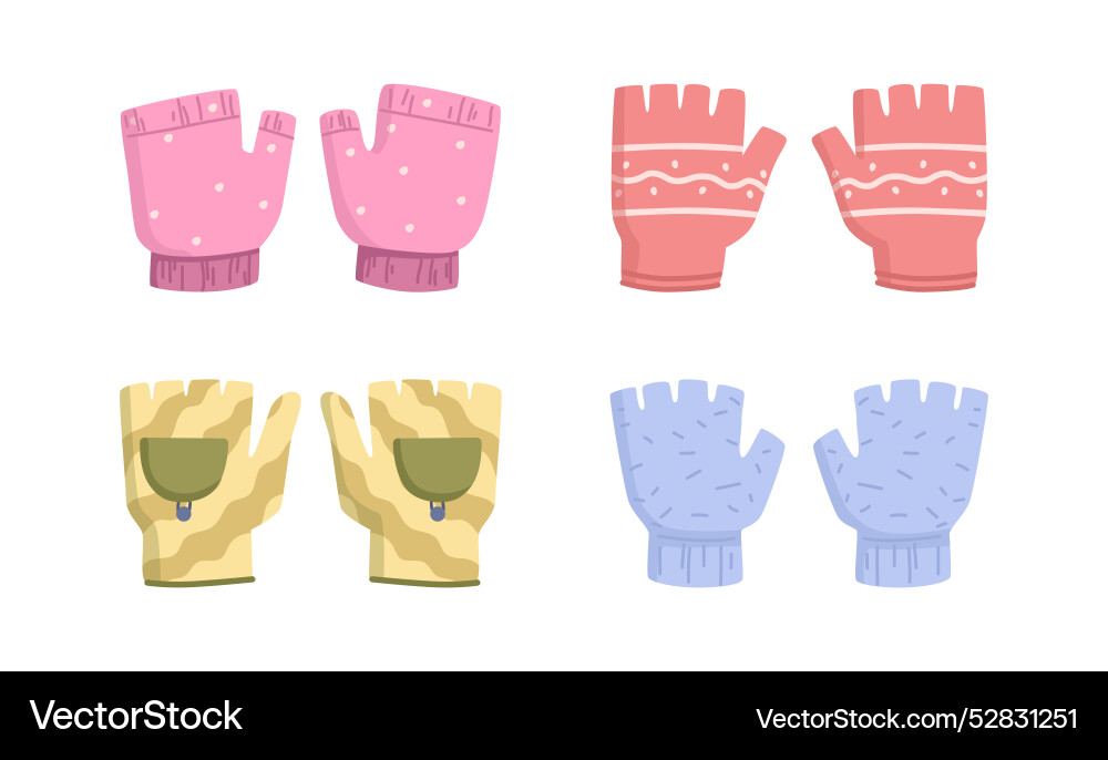 Winter accessories child gloves and mittens Winter accessories child gloves and mittens vector image