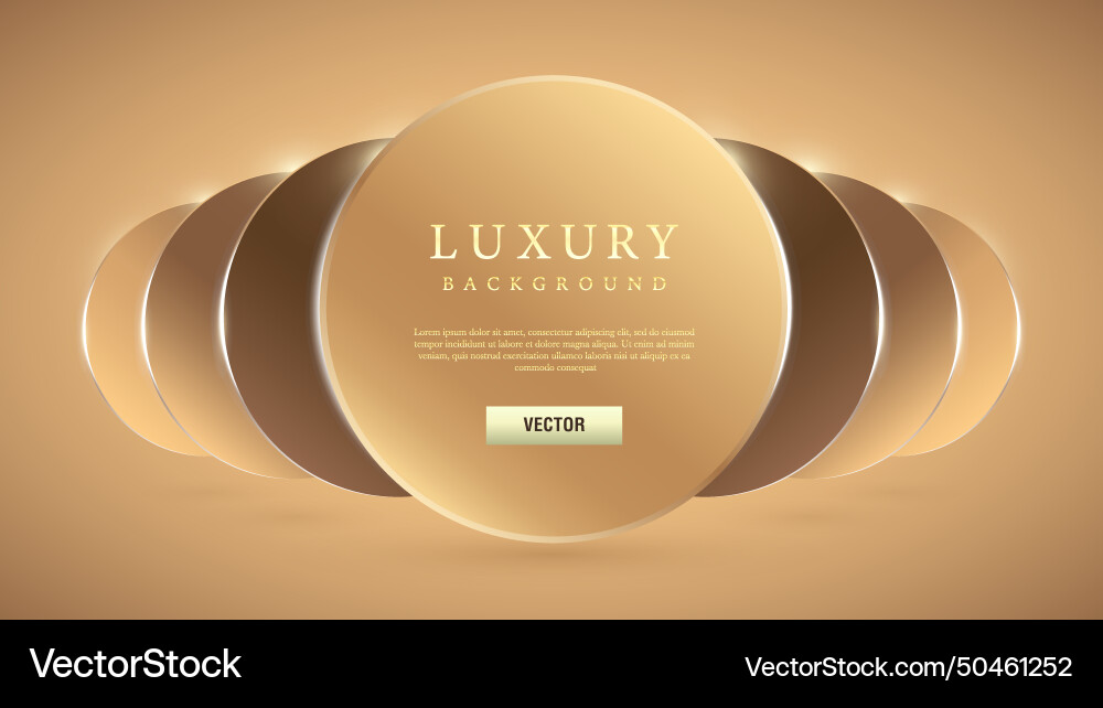 Abstract background with golden circles frame vector image