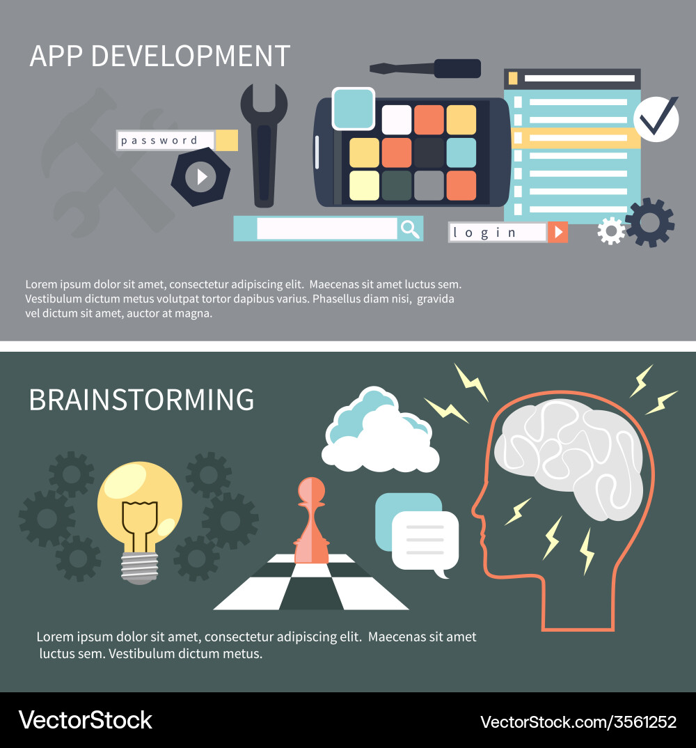 App development and brainstorming Vector Image