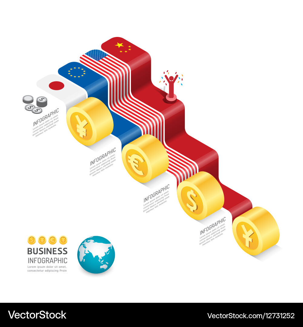 Business data process chart abstract elements Vector Image