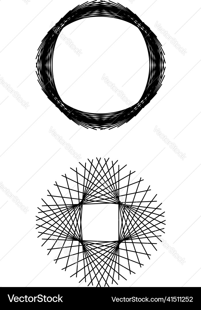 Circle circular form and matching angular edgy Vector Image