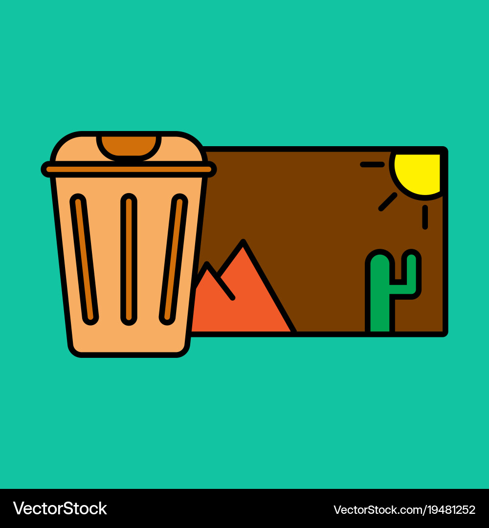 Delete image flat icon on color background vector image