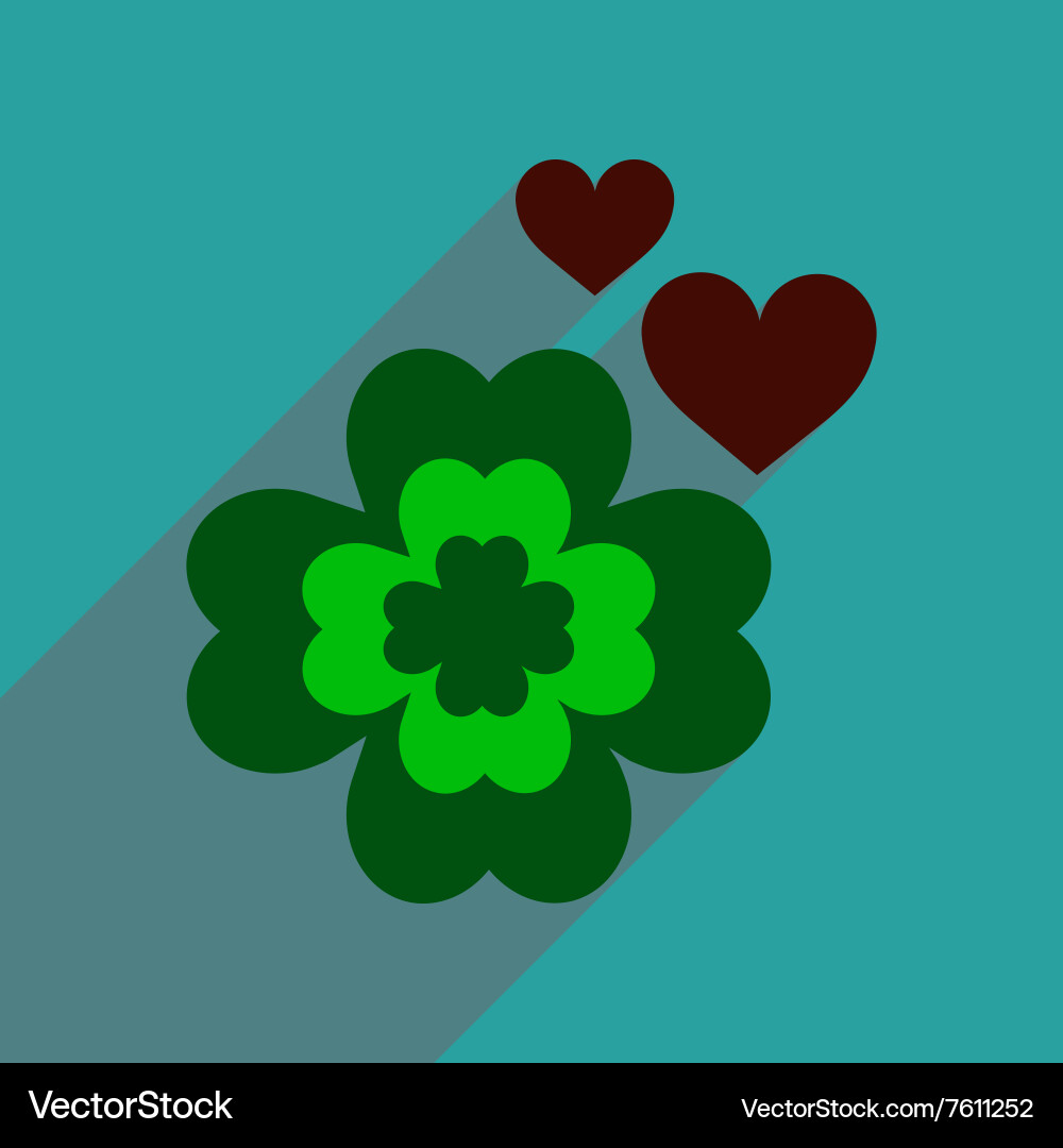 Flat web icon with long shadow clover vector image