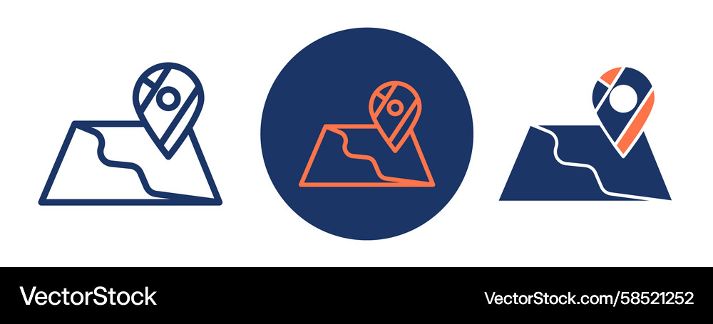 Folded Map Route Navigation Icon Vector Image