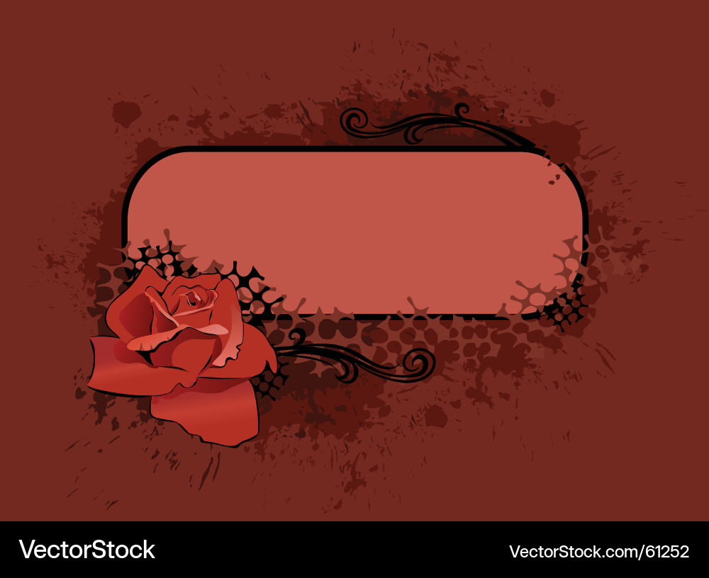 Frame with rose Vector Image