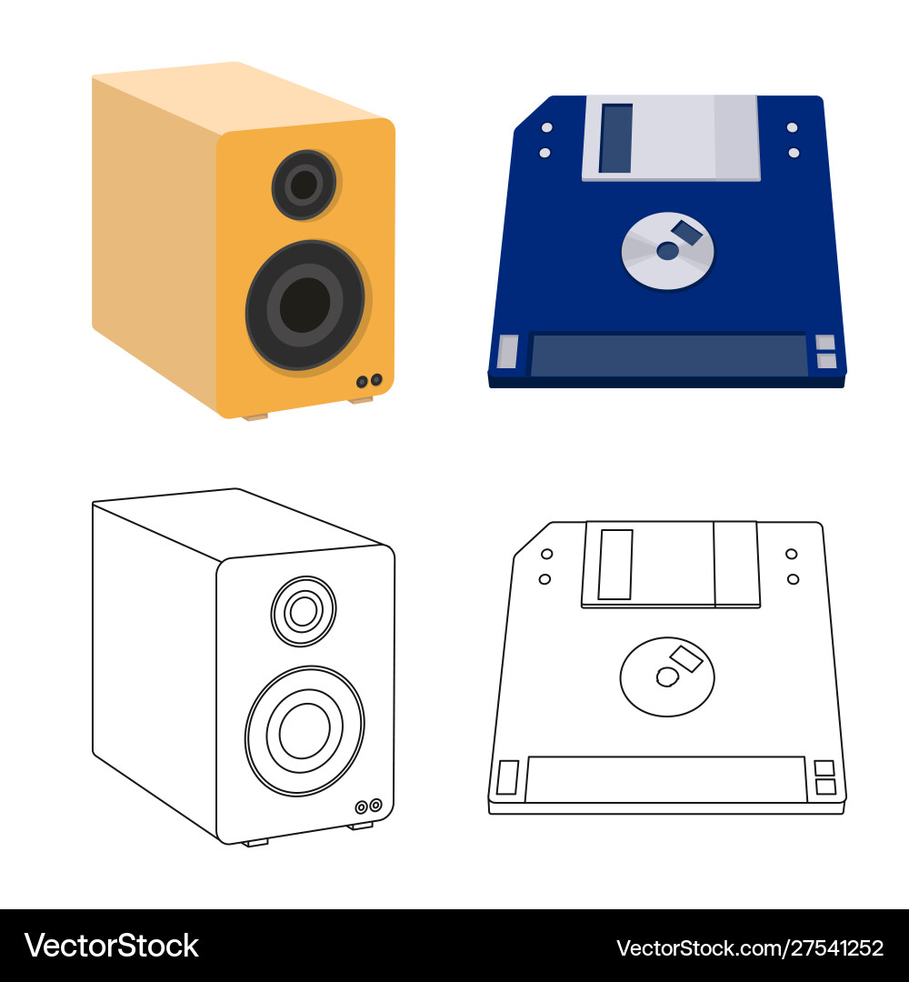 Isolated object laptop and device icon vector image