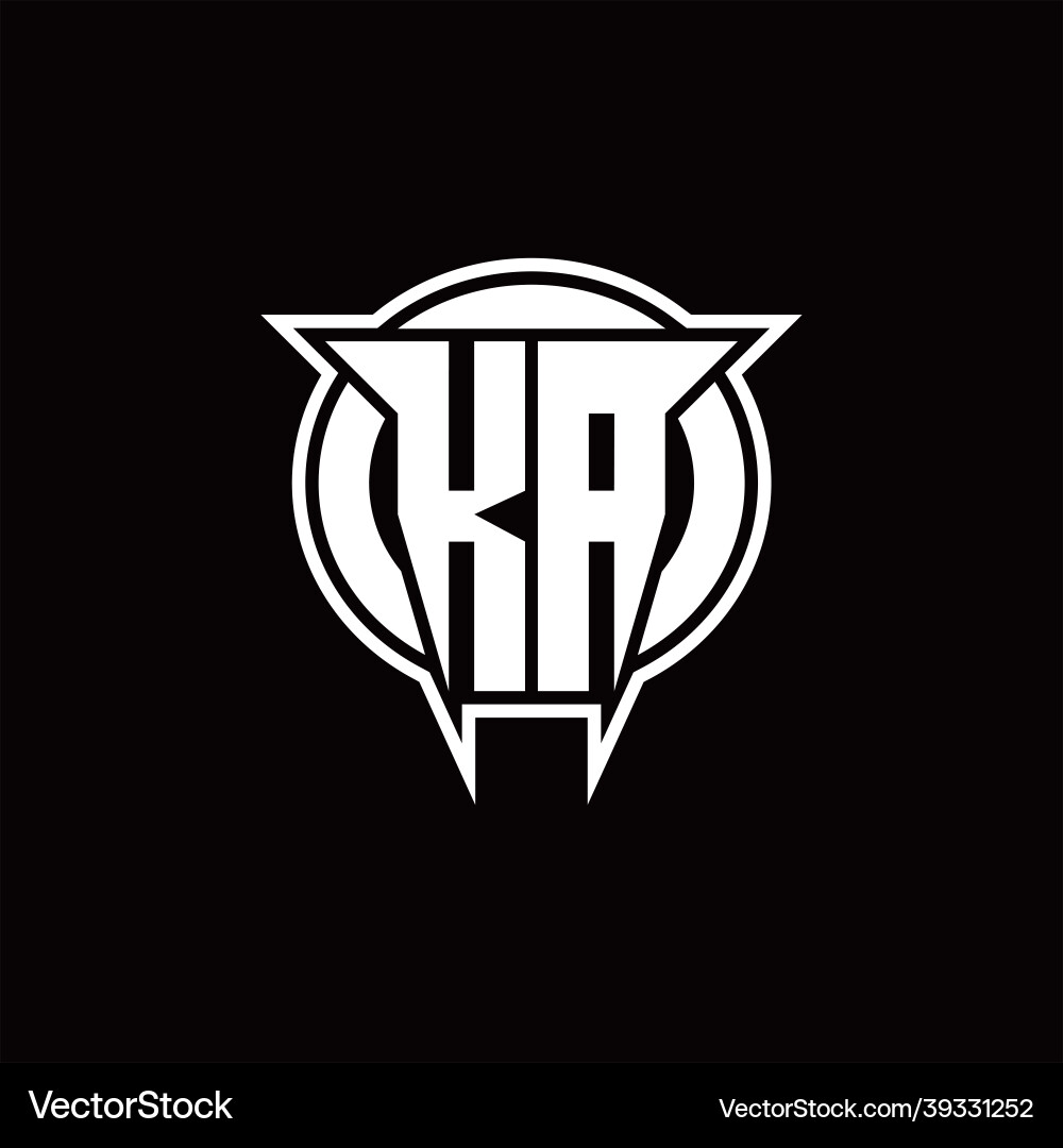 Ka logo monogram with circle rounded shape design Vector Image