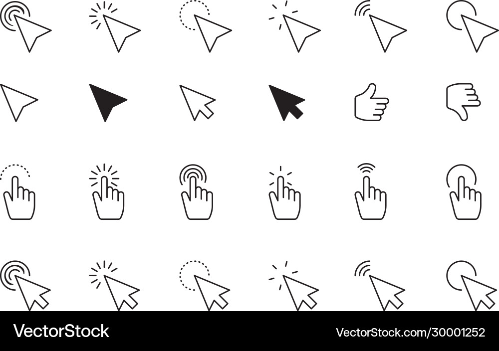 Maus Pfeil Cursor ui Interface Pointer Hand Maus Pfeil Cursor ui Interface Pointer Hand vektorbild