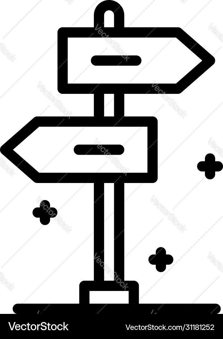 Pillar with pointers icon outline style Vector Image