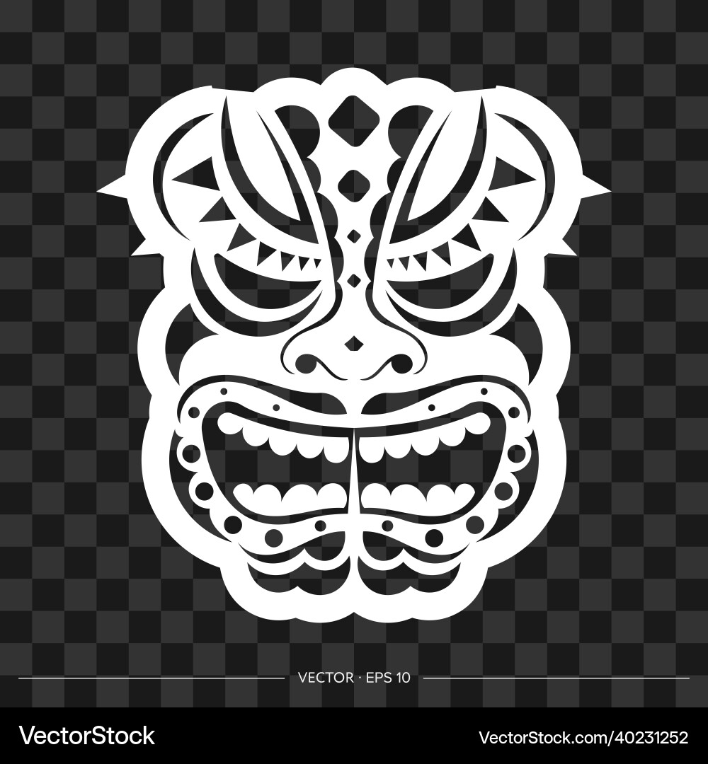 Polynesia mask from patterns the contour Polynesia mask from patterns the contour vector image