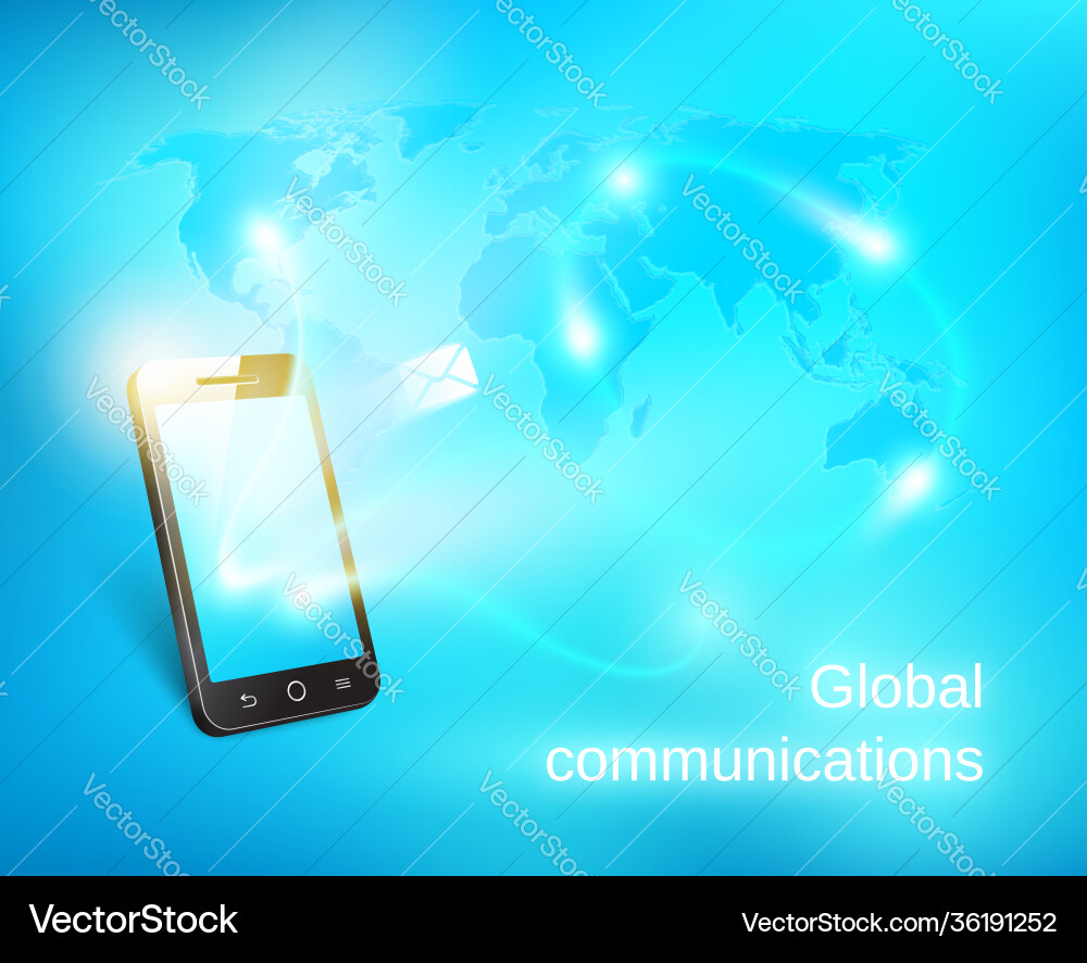 Smart phone sending out message Vector Image