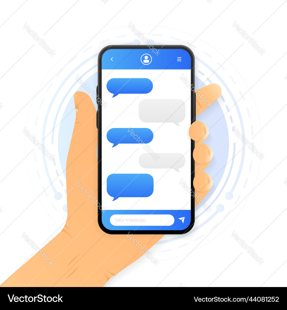 Smartphone with Email Notifications Vector Image