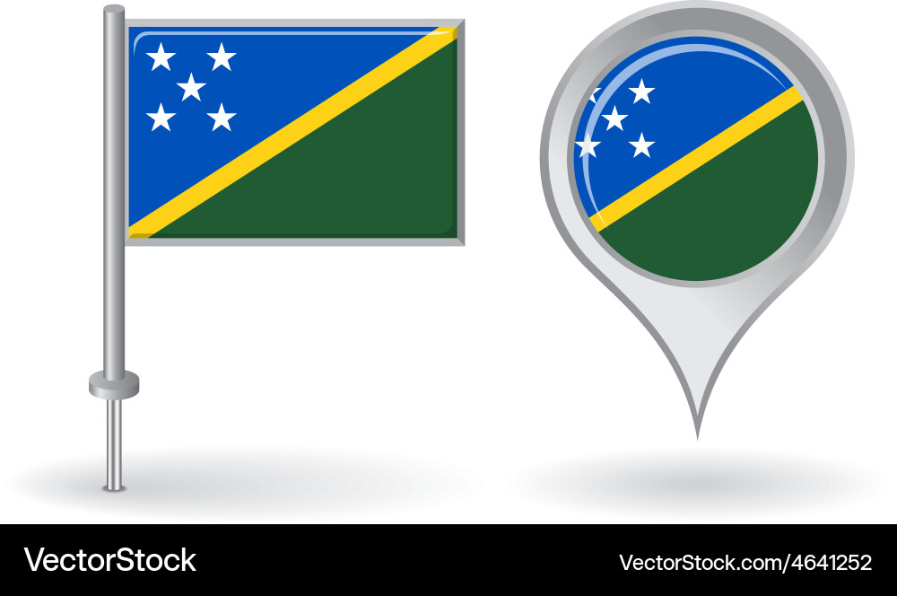 Solomon islands pin icon and map pointer flag vector image