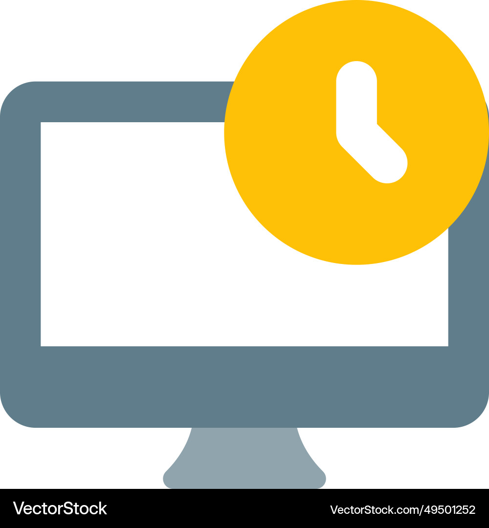 Time displayed on the computer desktop Vector Image