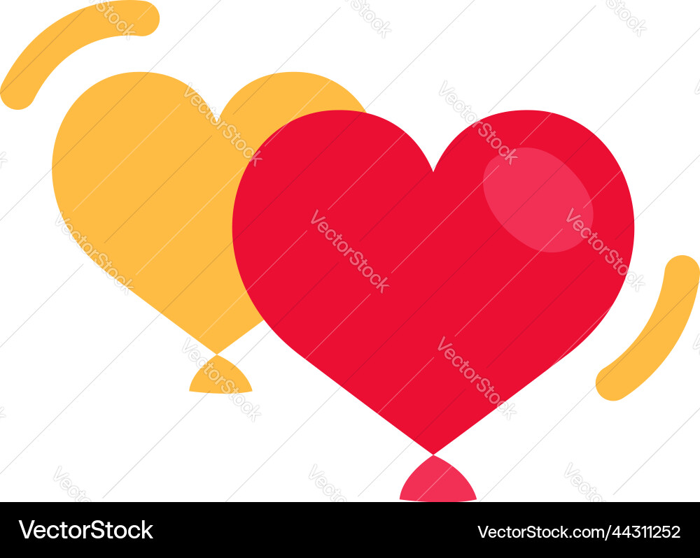 Two valentines balloons on a white background Vector Image