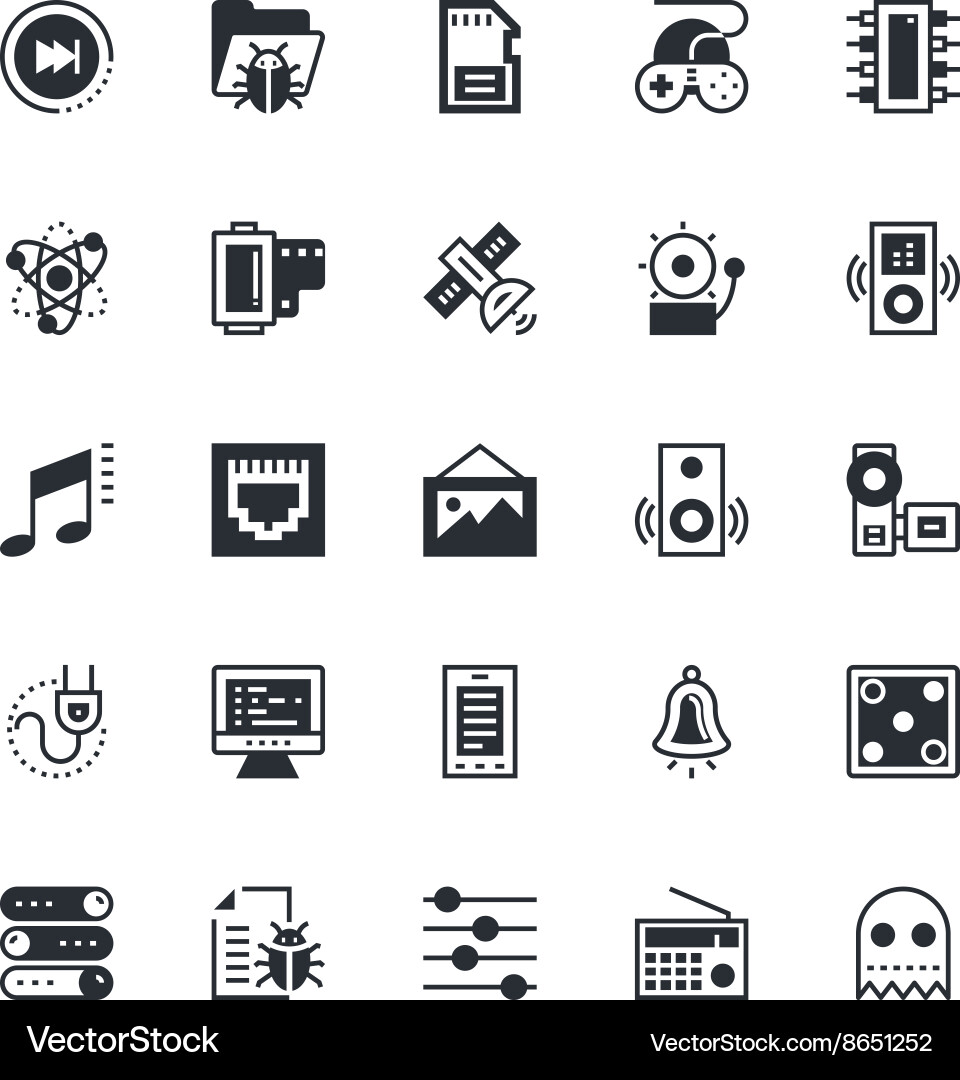 User interface and web colored icons 10 vector image