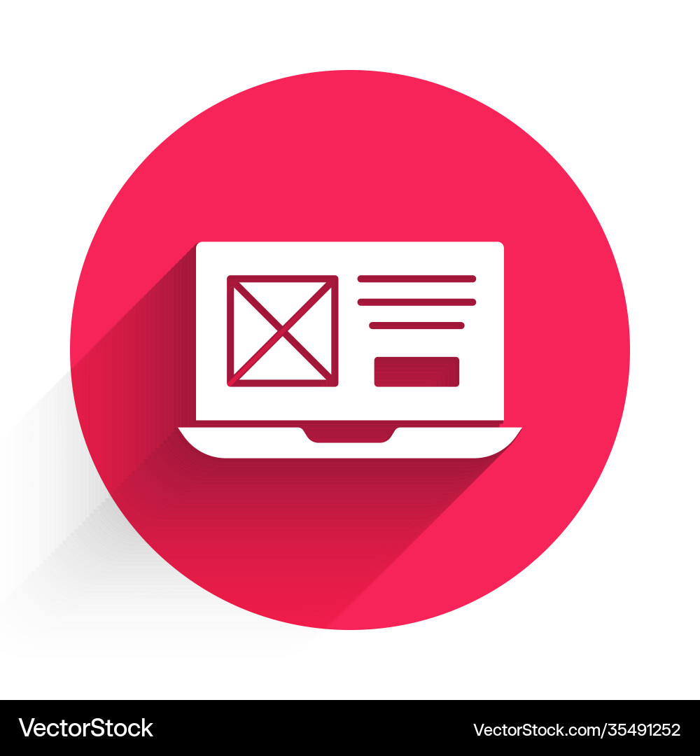 White ui or ux design icon isolated with long White ui or ux design icon isolated with long vector image
