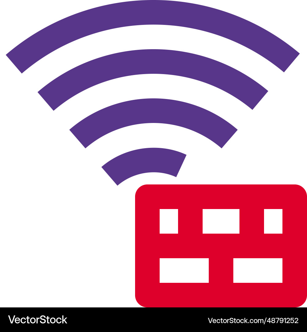 Wireless firewall use to protect unauthorized vector image