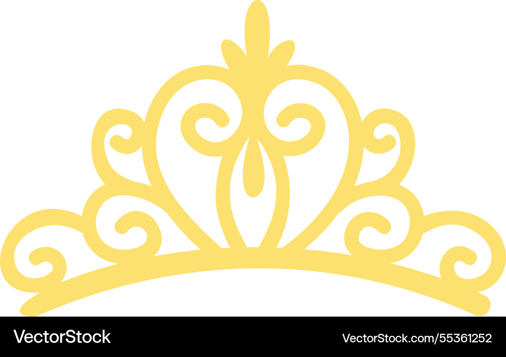 Yellow tiara with swirls creating an elegant Yellow tiara with swirls creating an elegant vector image