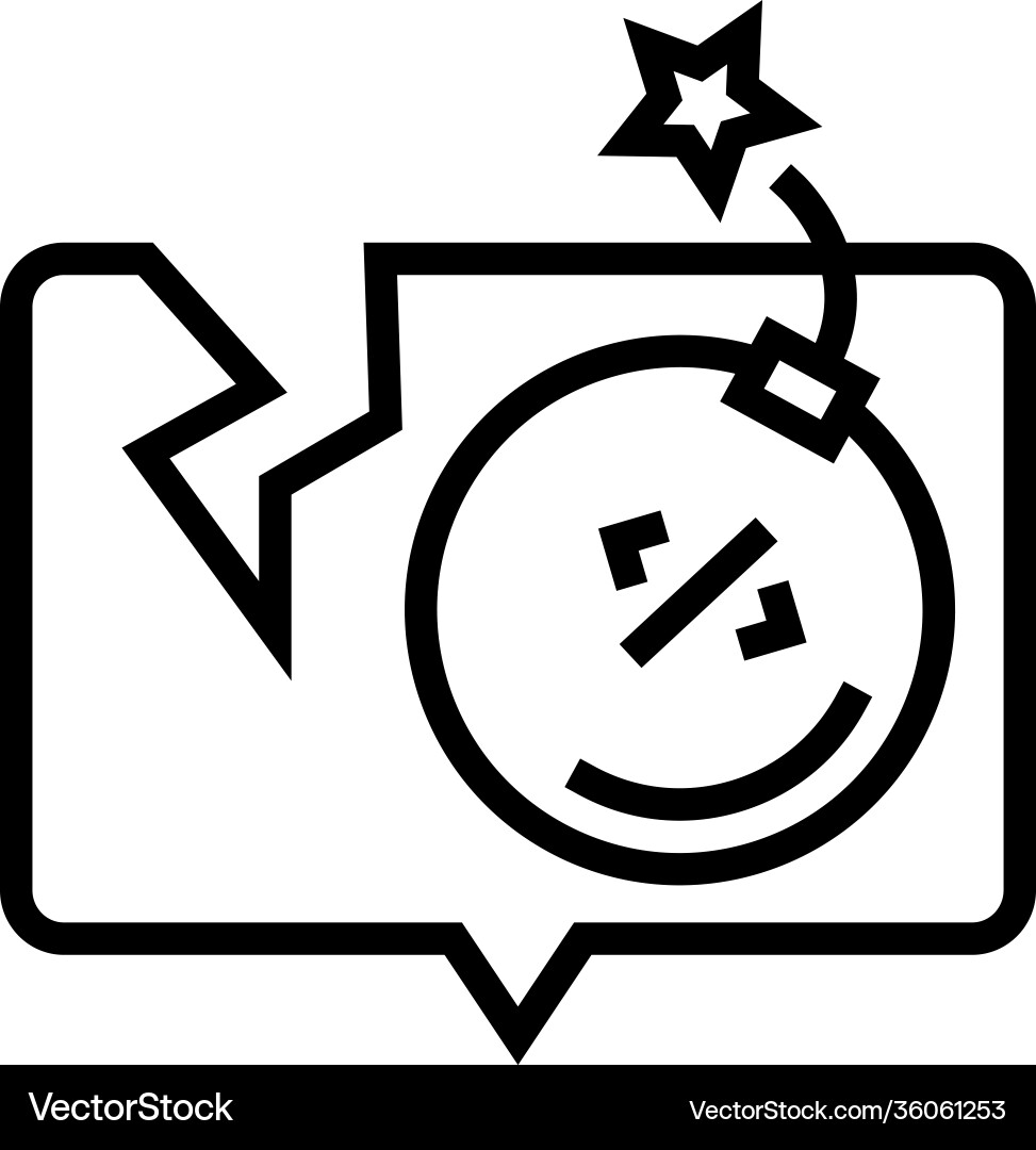 Account or program hacking line icon Account or program hacking line icon Vector Image