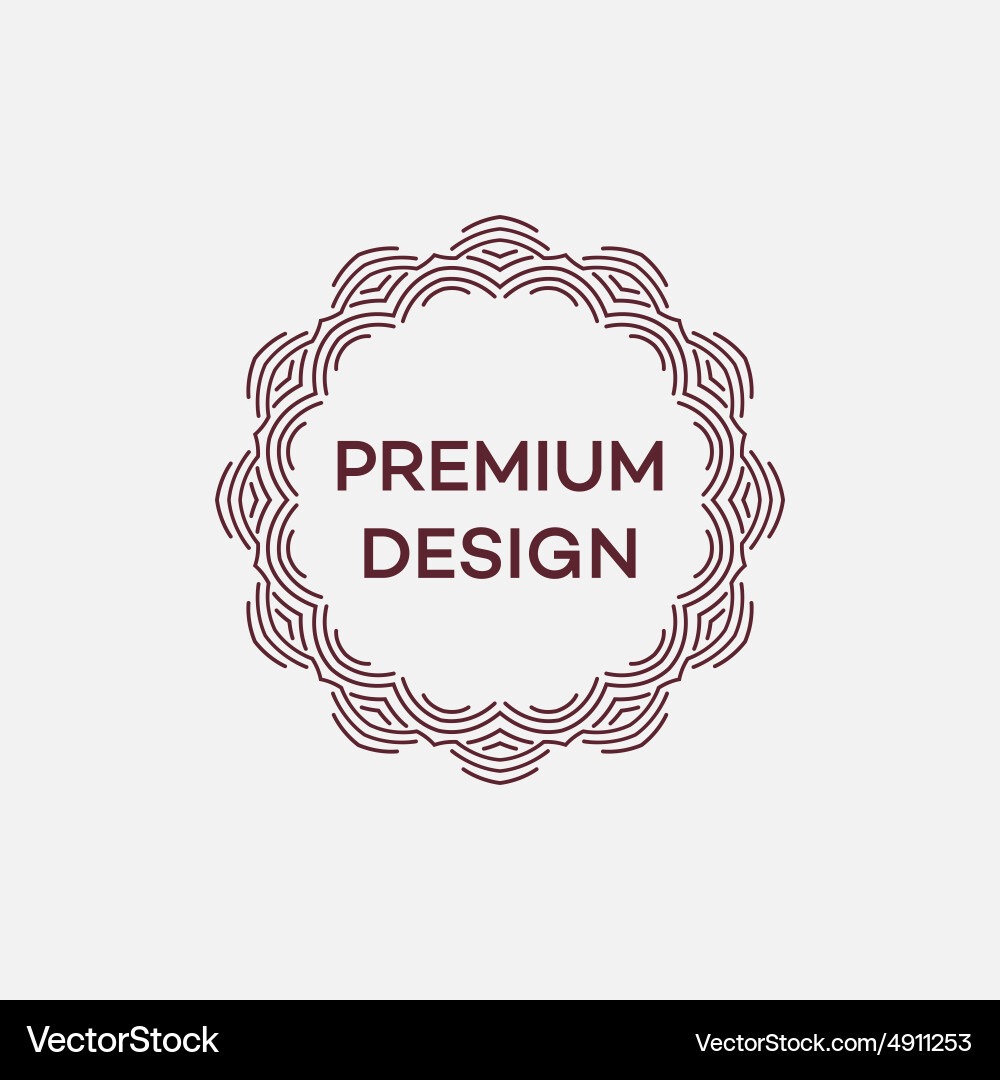 Geometric frame in mono line style vector image