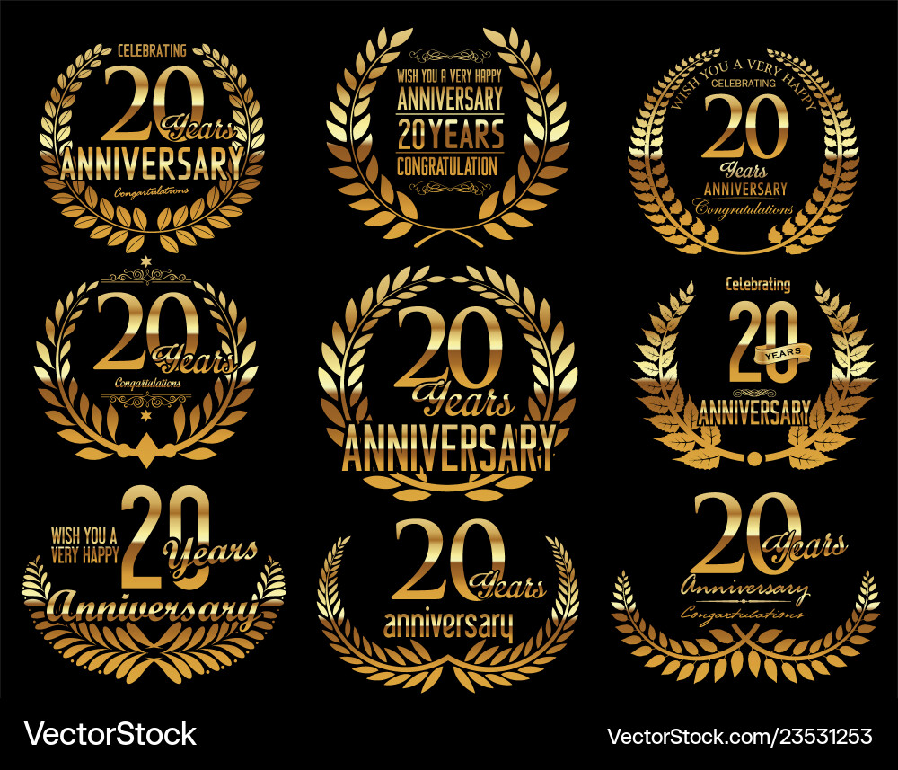 Golden Anniversary Laurel Wreath Vector Image