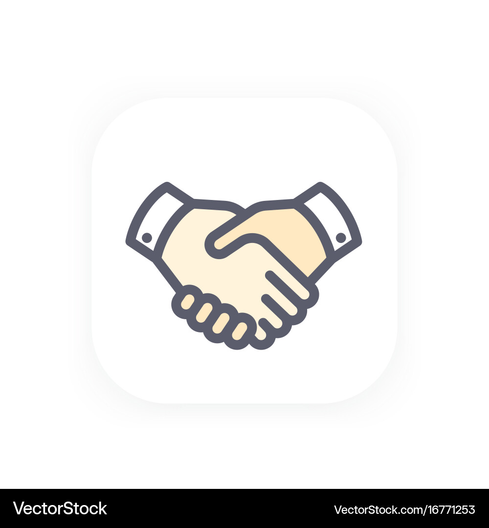 Handshake Partnership Icon Royalty Free Vector Image